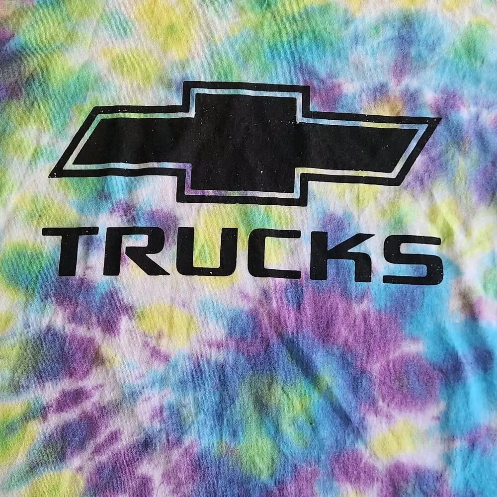 Vintage Tie-Dye Chevy Logo T-Shirt Men's XL USA Colorful